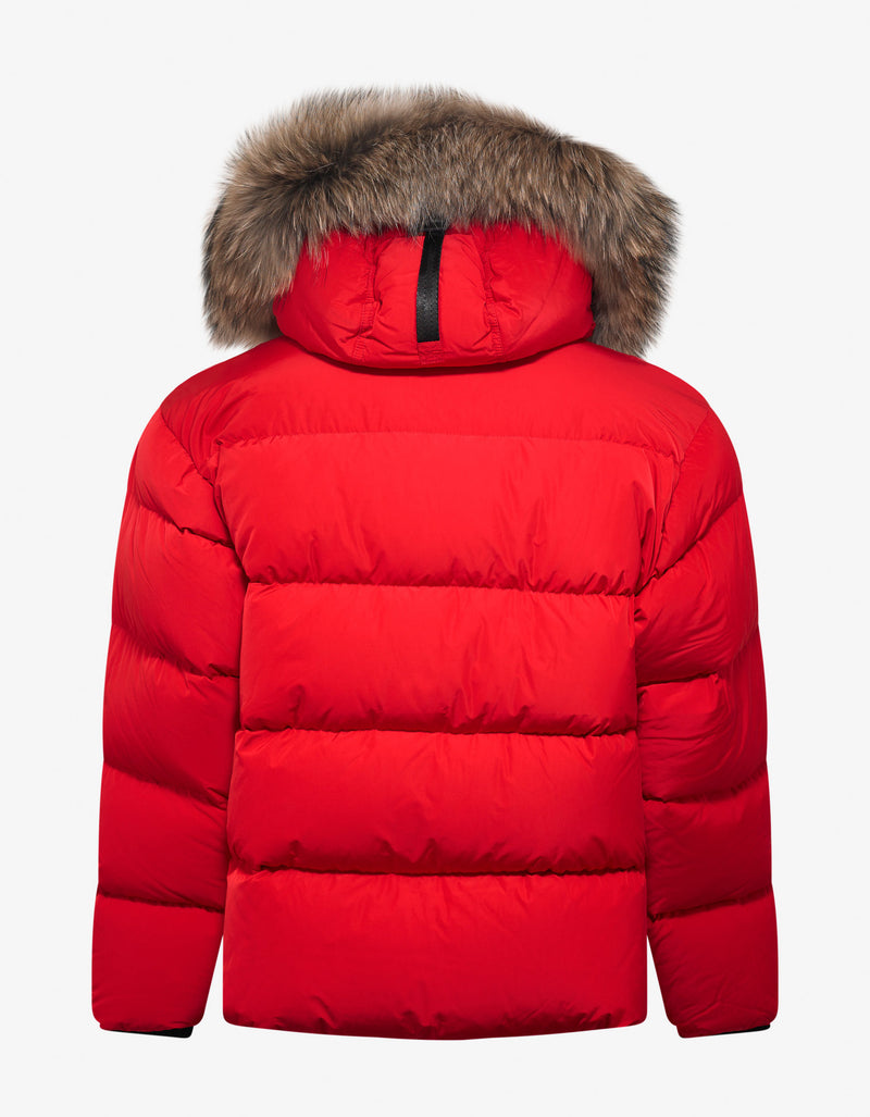 Dsquared2 Red Fur Trim Down Jacket