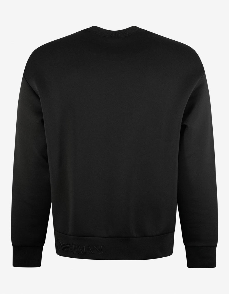 Emporio Armani Black Embossed Logo Sweatshirt