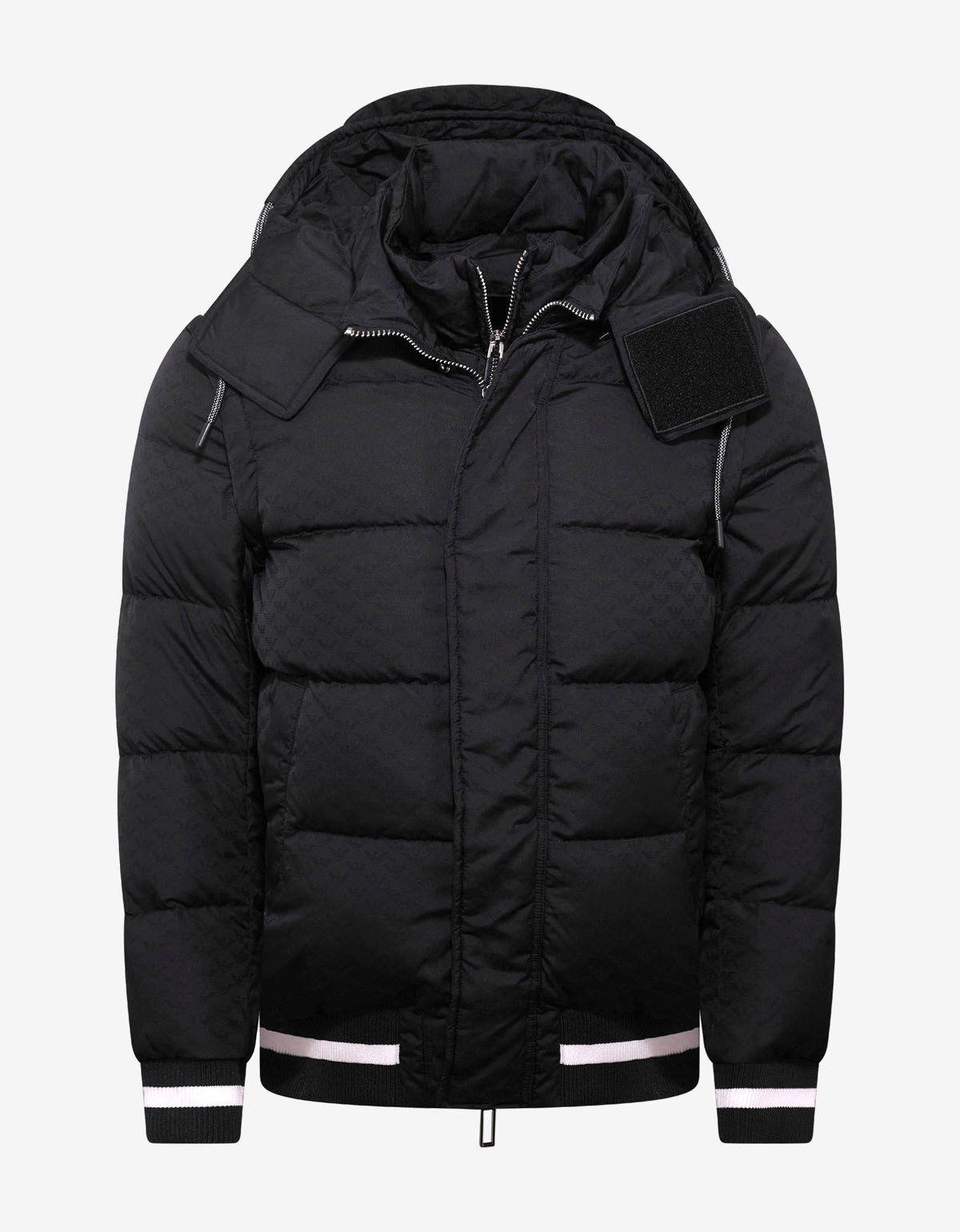 Emporio Armani Navy Blue Eagle Jacquard Down Jacket