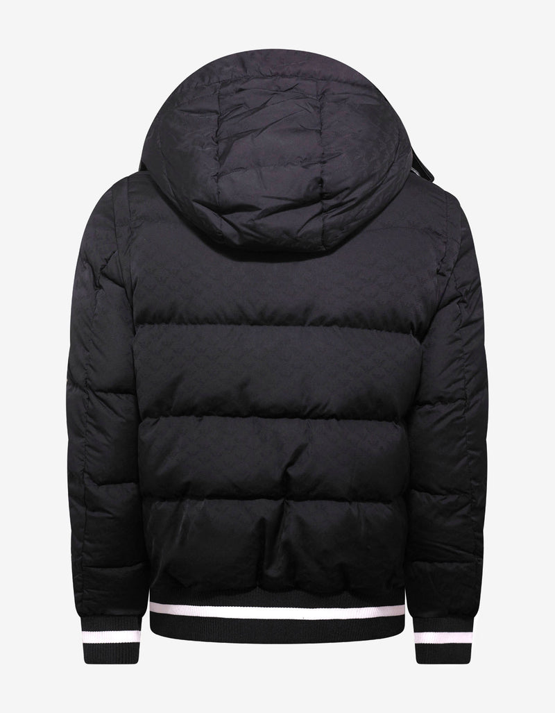 Emporio Armani Navy Blue Eagle Jacquard Down Jacket