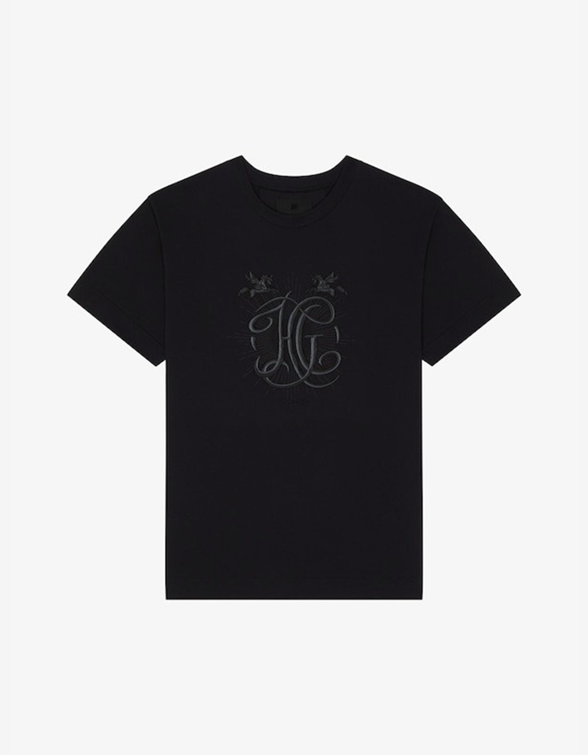 Givenchy Black HG Embroidery T-Shirt BM71MG3YQA 001