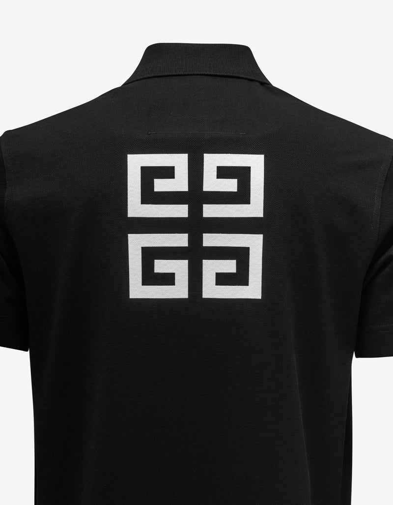 Givenchy Black Zip Logo Polo T-Shirt