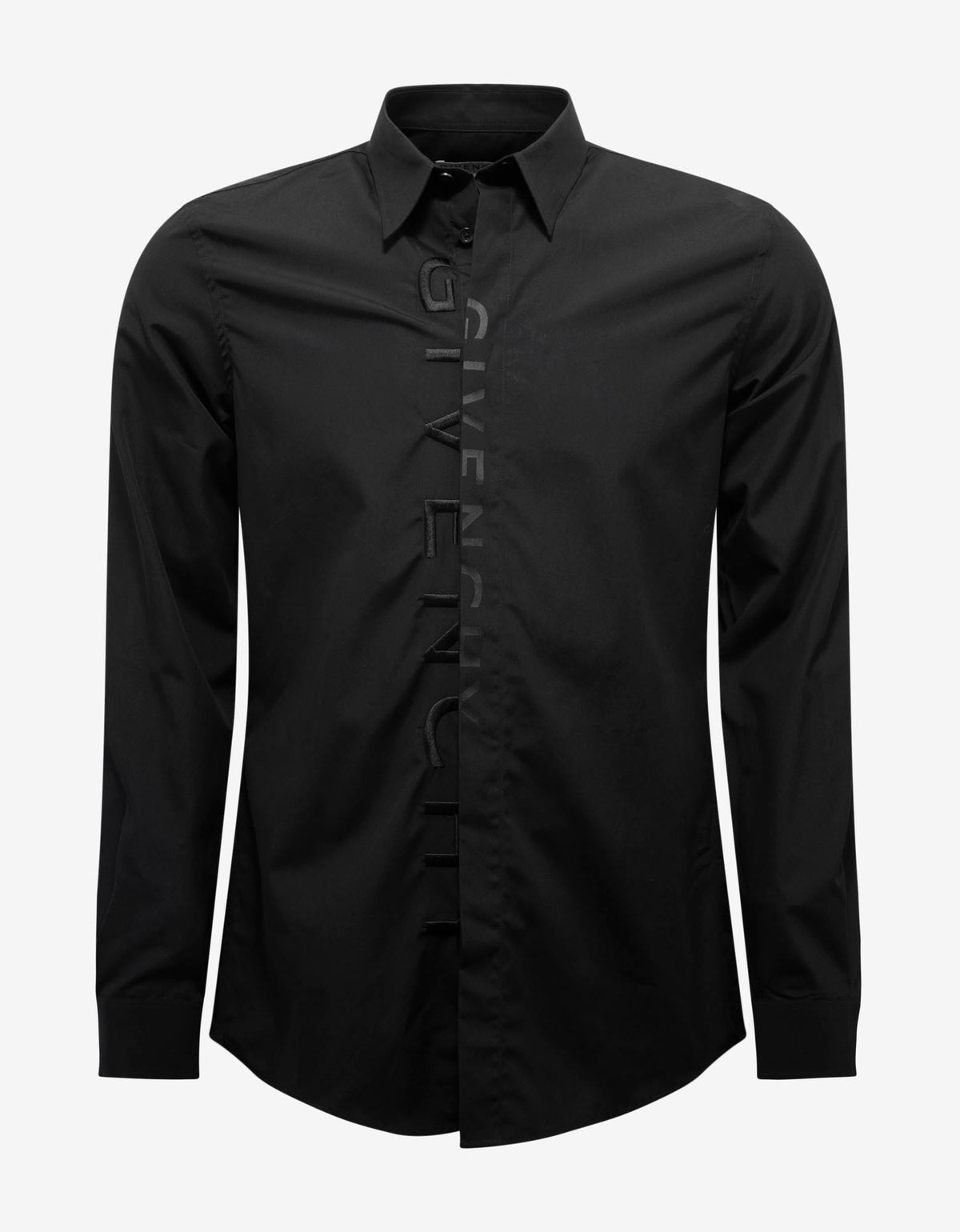 Givenchy Black Tonal Logo Embroidery Shirt