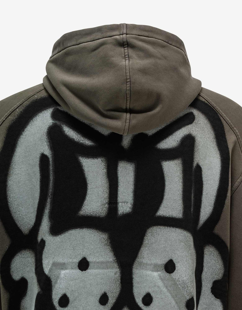 Givenchy Khaki Tag-Effect Dog Print Oversized Hoodie