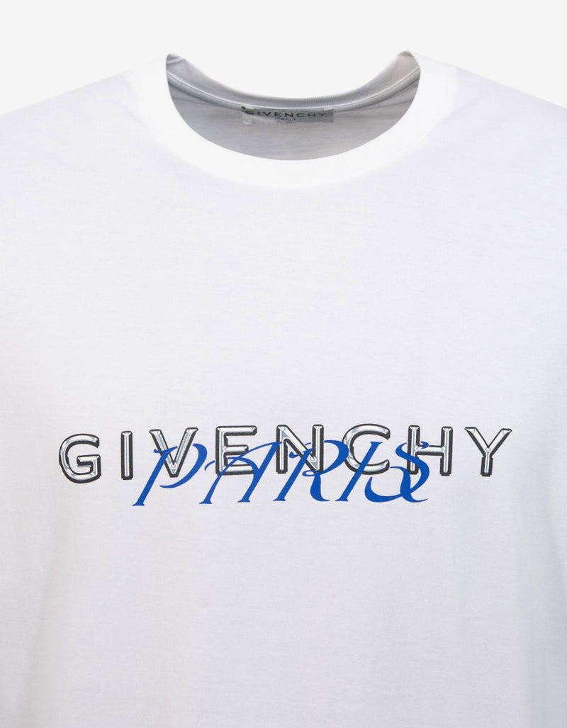 Givenchy White Calligraphic Logo Print T-Shirt