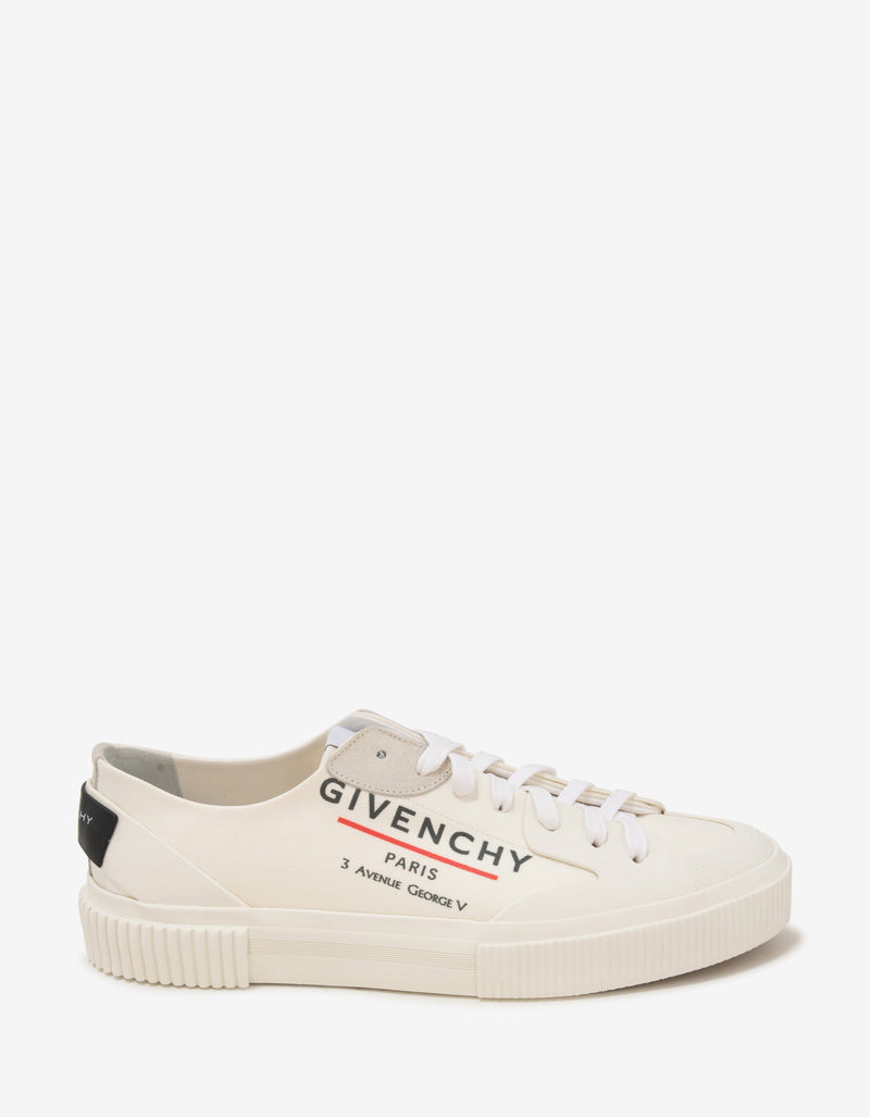 Givenchy White Tennis Light Low Canvas Trainers