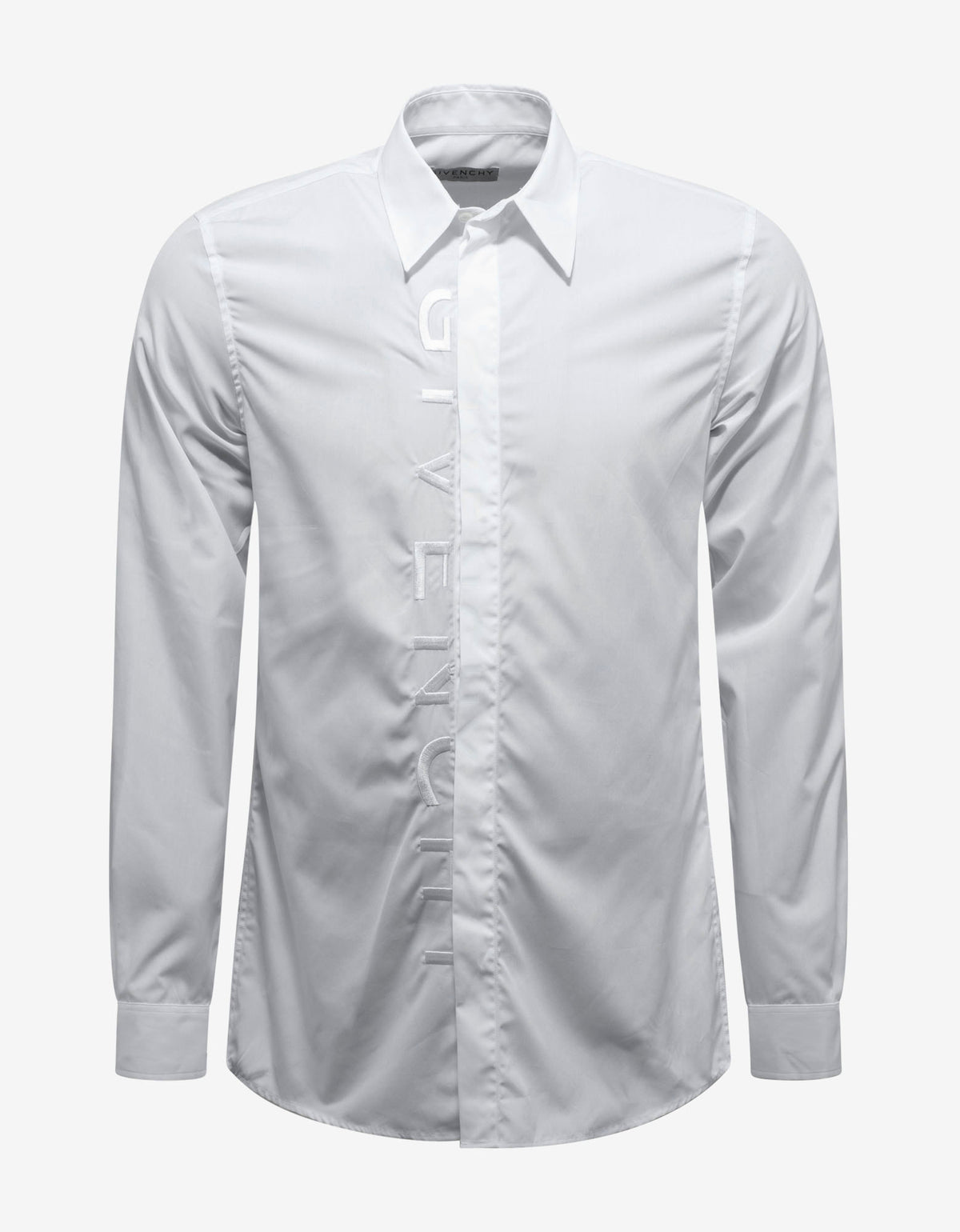 Givenchy White Tonal Logo Embroidery Shirt