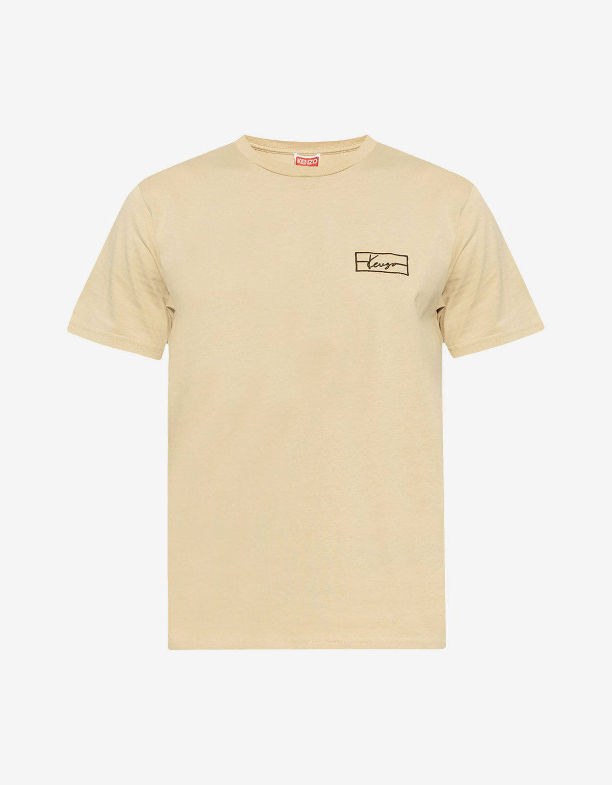 Kenzo Beige Logo Embroidered T-Shirt ff55ts5254so-11