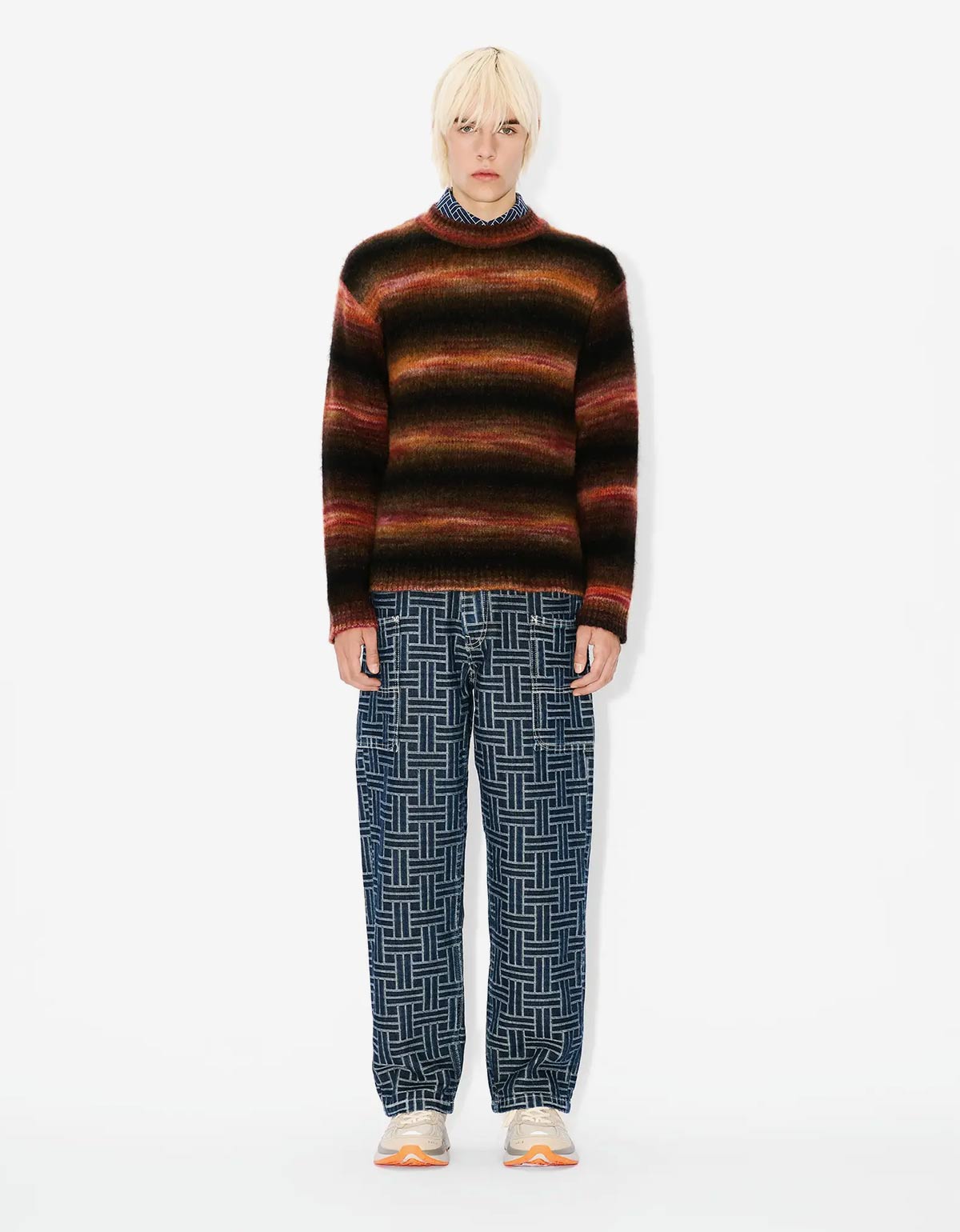 Kenzo Black Embroidered Stripes Sweater