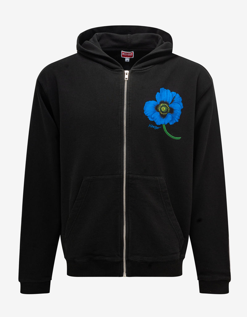 Kenzo Black Kenzo Poppy Zip Hoodie