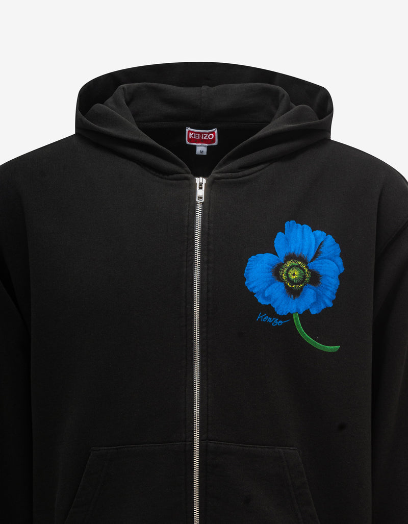 Kenzo Black Kenzo Poppy Zip Hoodie