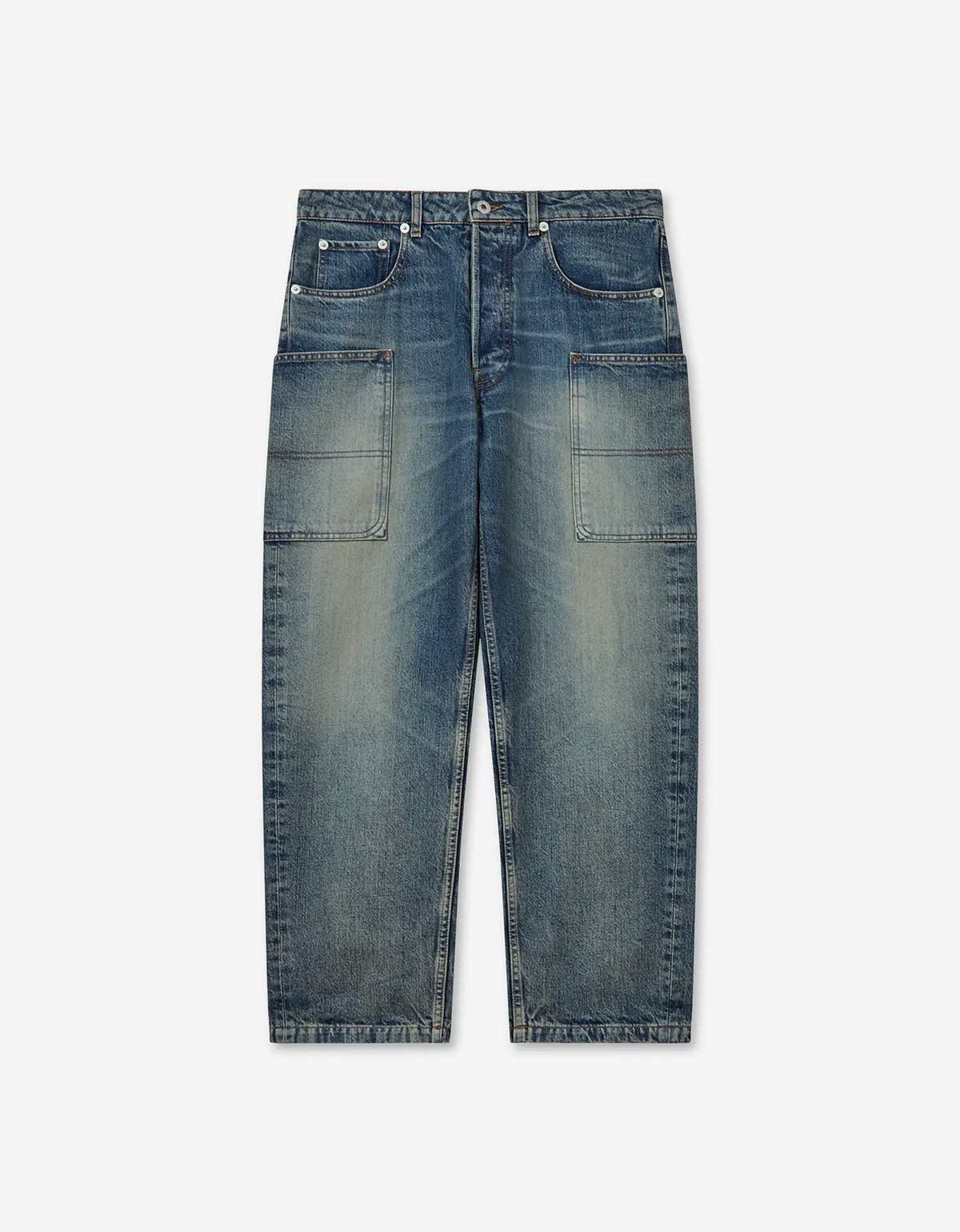 Kenzo Blue Cargo Monkey Fit Jeans