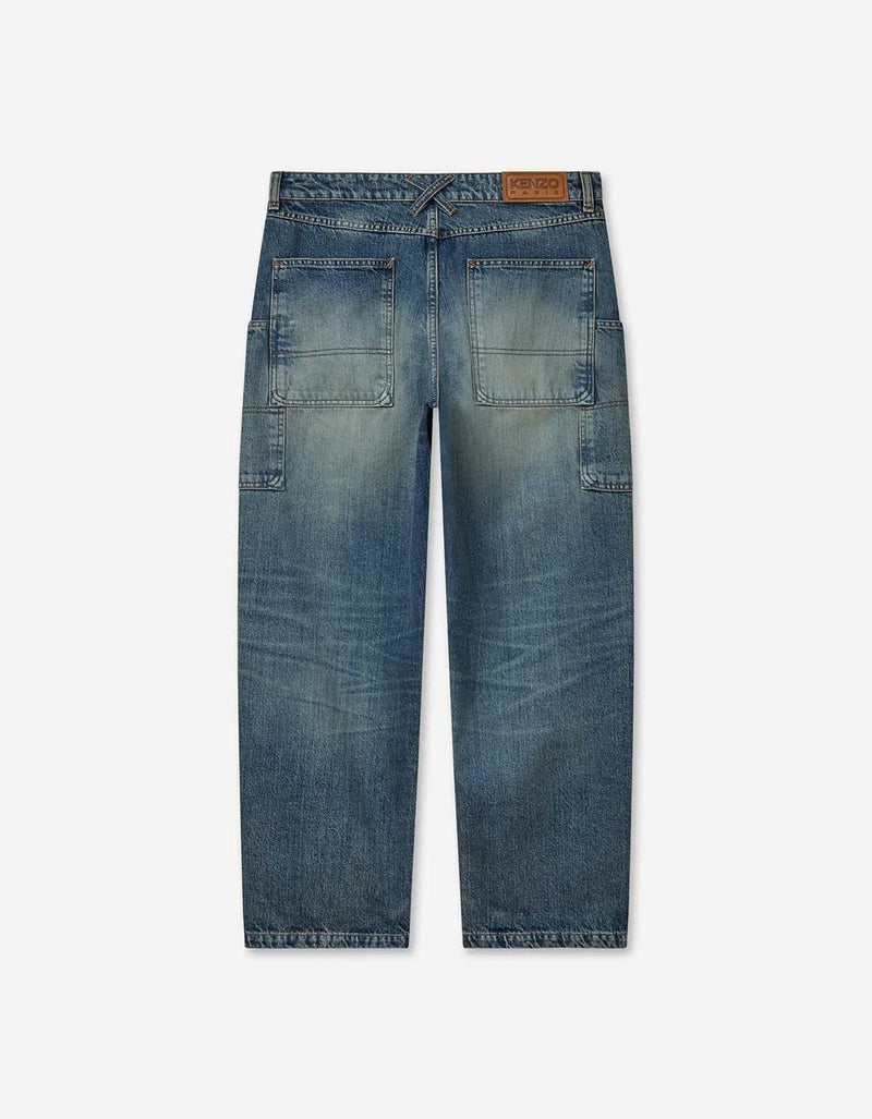 Kenzo Blue Cargo Monkey Fit Jeans