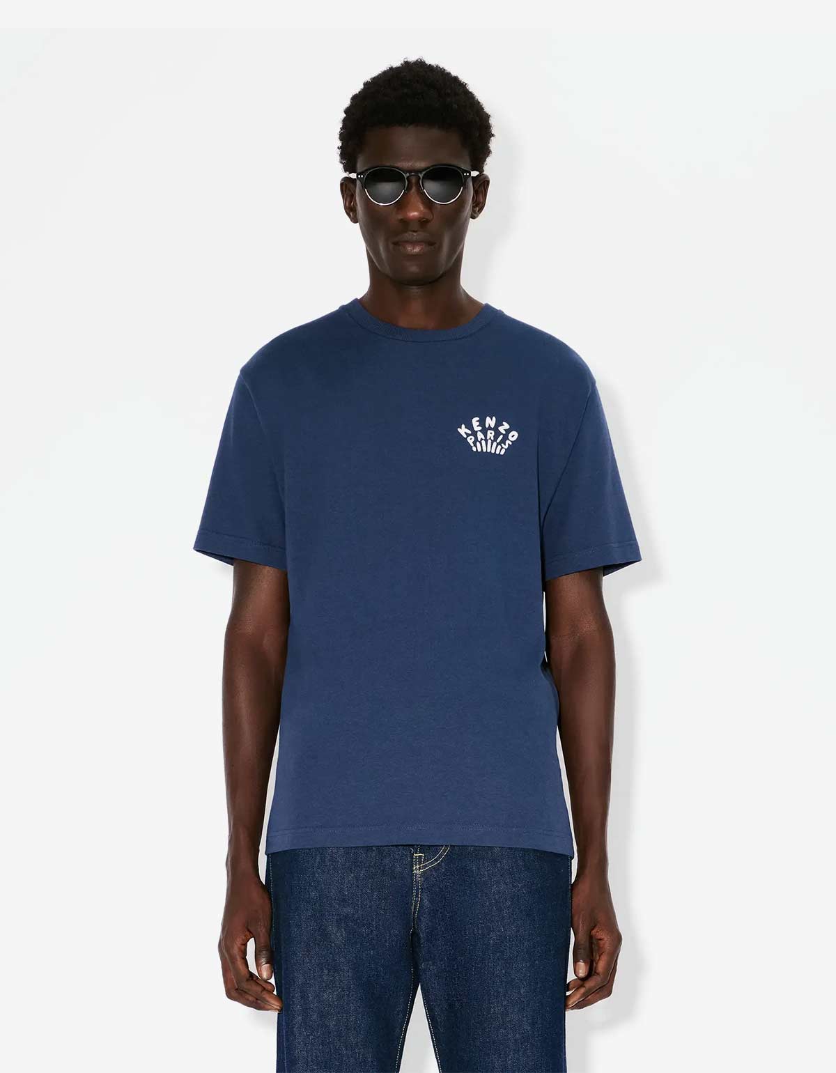 Kenzo Dragonfly Blue Embroidered T-Shirt FF55TS4954SI 77