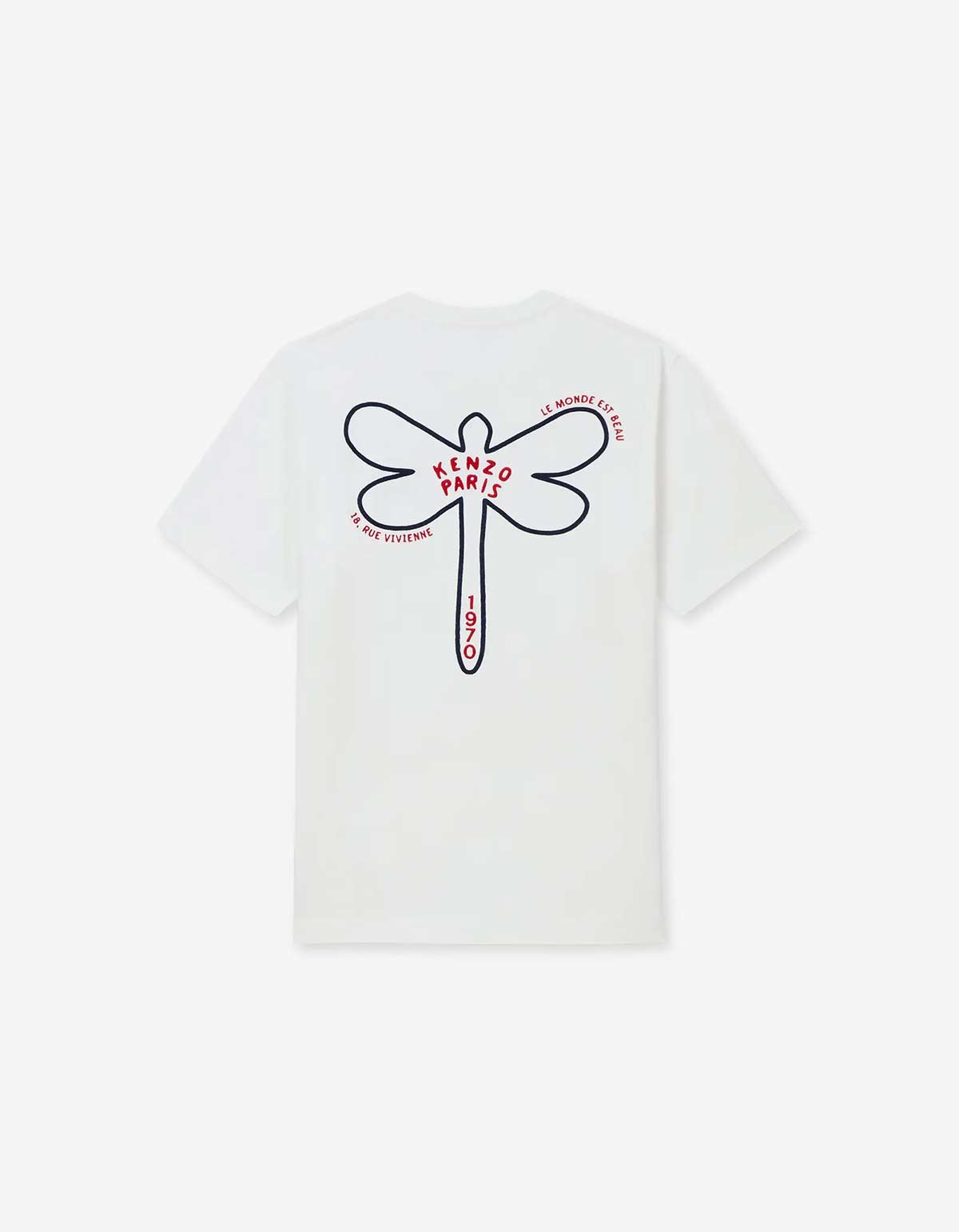 Kenzo Dragonfly White Embroidered T-Shirt FF55TS4954SI.77