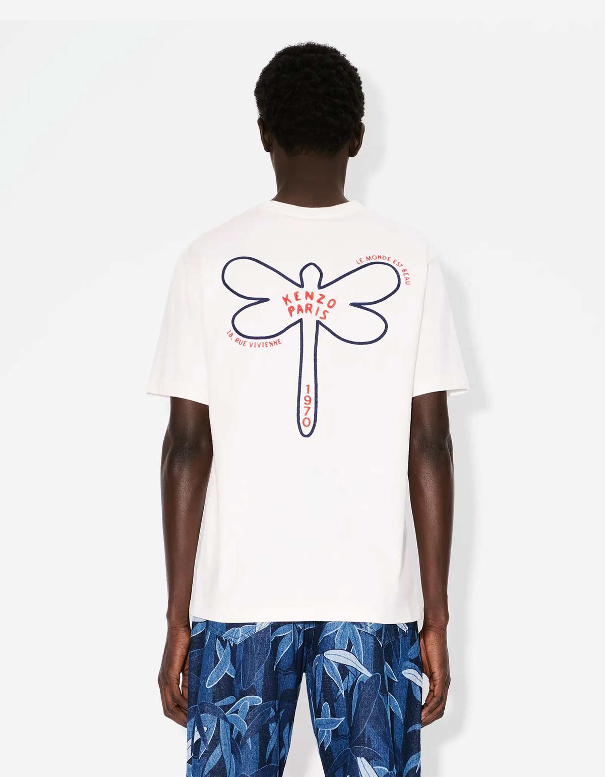 Kenzo Dragonfly White Embroidered T-Shirt FF55TS4954SI.77