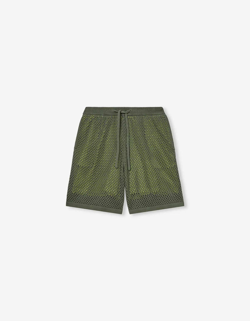 Kenzo Green Embroidered Knitted Shorts FF55PA7113CI 50