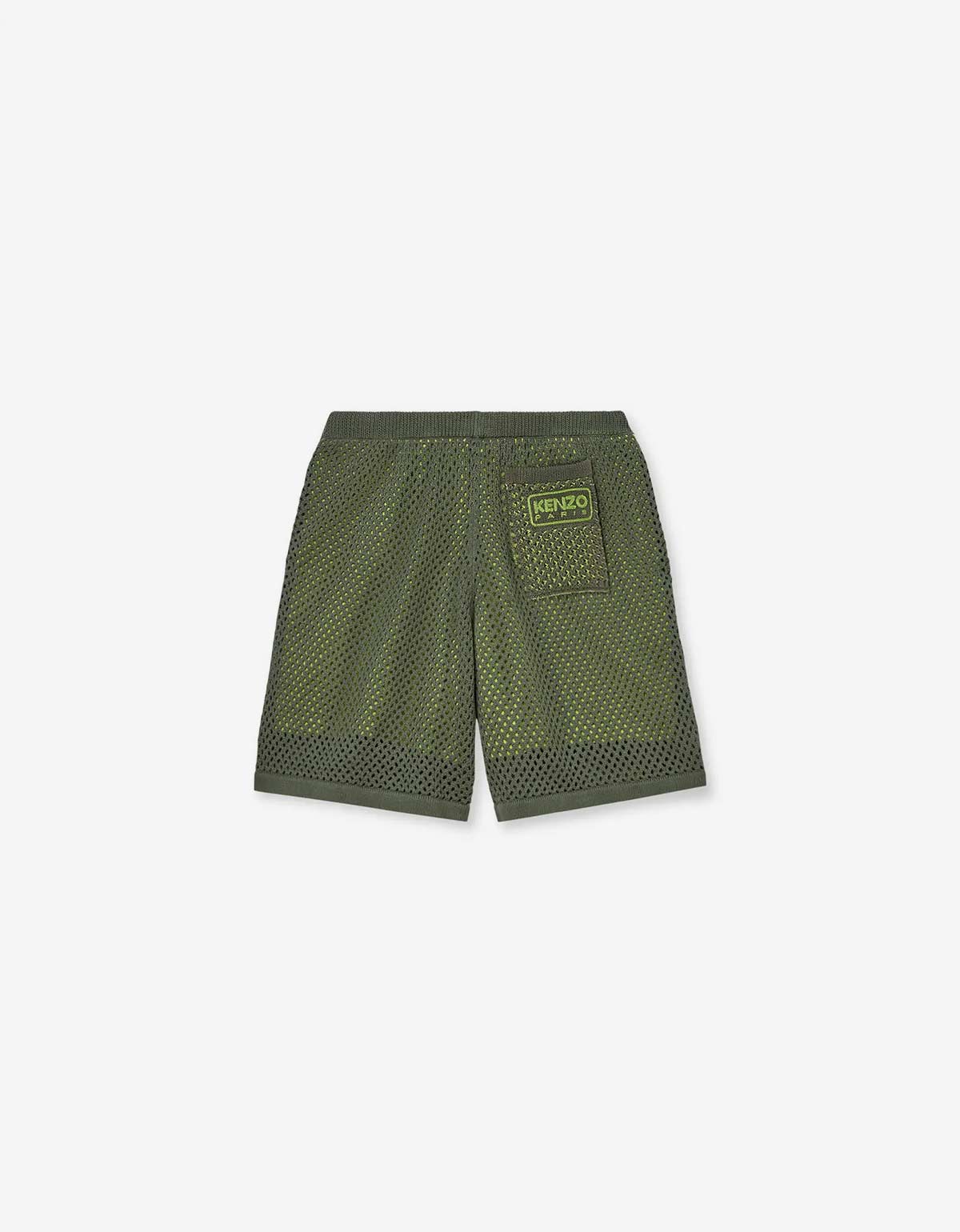 Kenzo Green Embroidered Knitted Shorts FF55PA7113CI 50