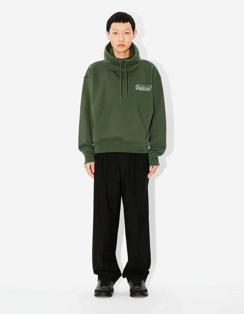 Kenzo Green Kenzo Kube Embroidered Snood Sweatshirt