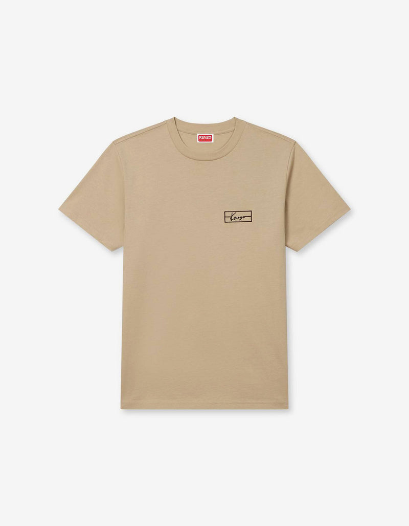 Kenzo Weave Beige Logo Embroidered T-Shirt ff55ts5254so-11