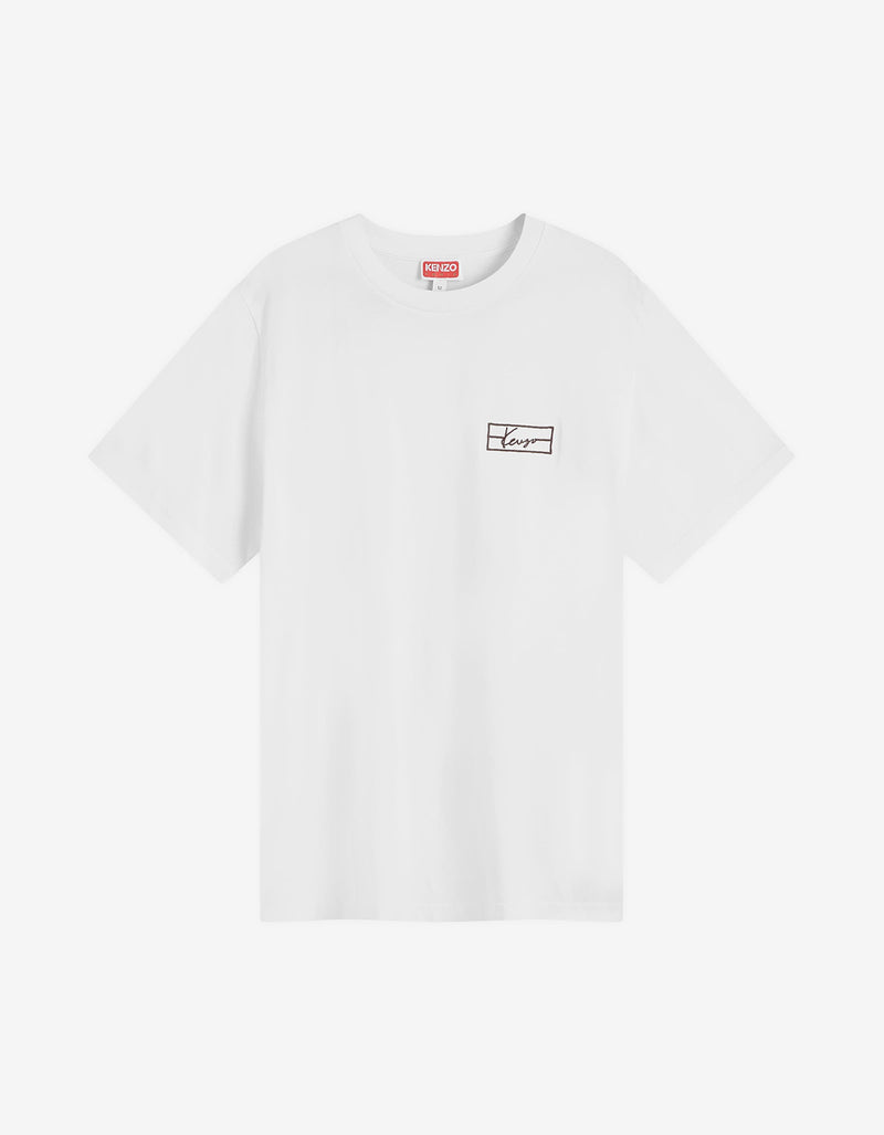 Kenzo White Logo Embroidered T-Shirt ff55ts5254so-02