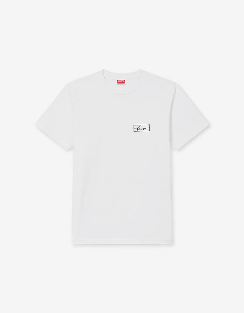 Kenzo Weave White Logo Embroidered T-Shirt ff55ts5254so-02