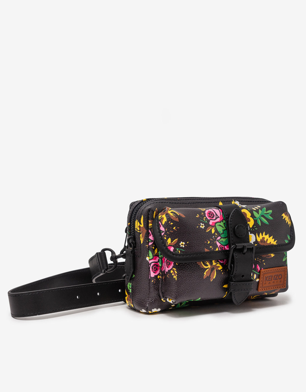 Kenzo Black Pop Bouquet Messenger Shoulder Bag