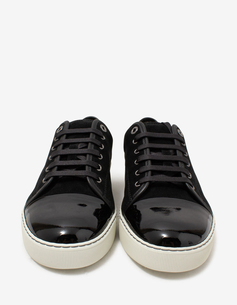 Lanvin DBB1 Black & White Suede & Patent Leather Trainers