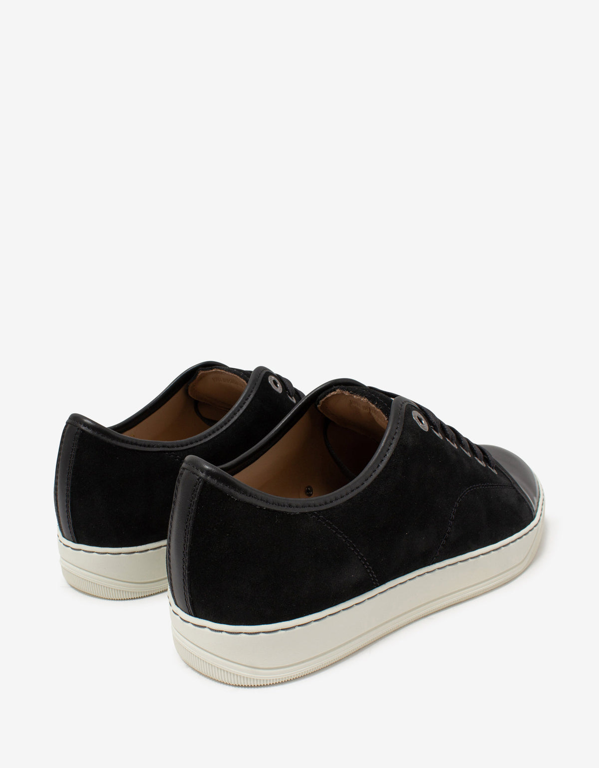 Lanvin DBB1 Black & White Suede & Patent Leather Trainers