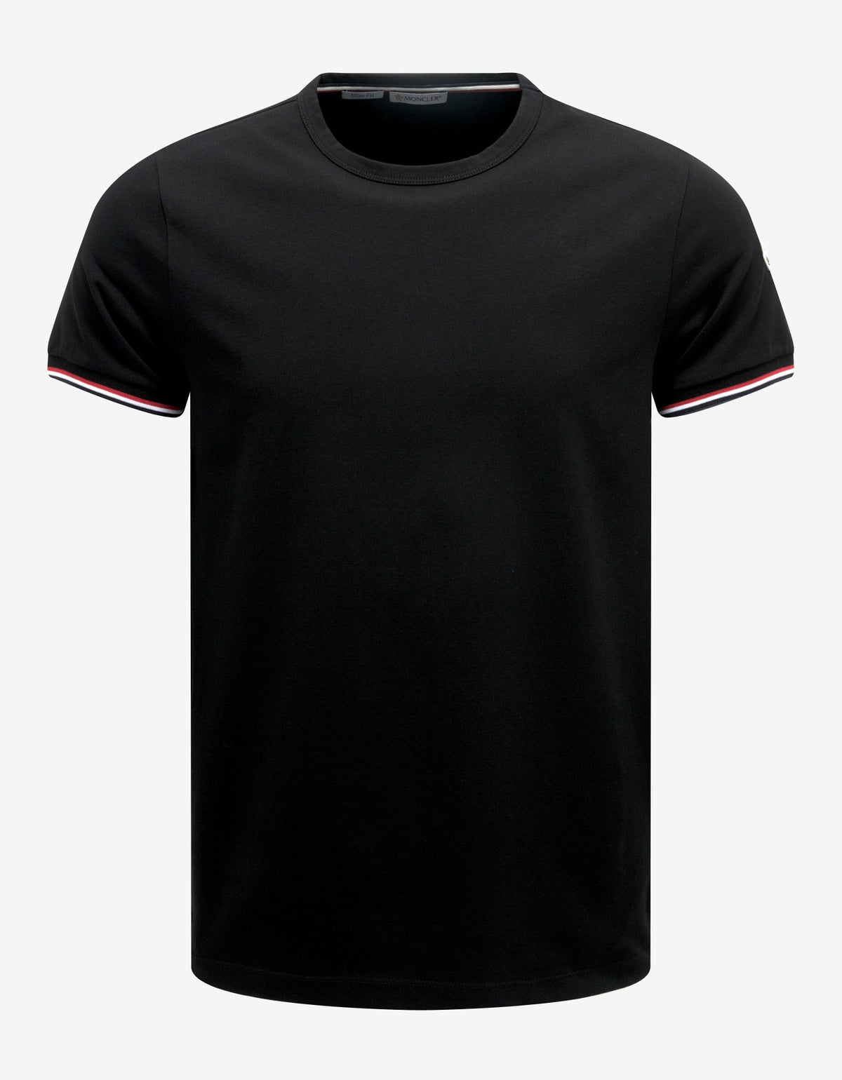 Moncler Black Tricolour Sleeve Stretch-Cotton T-Shirt