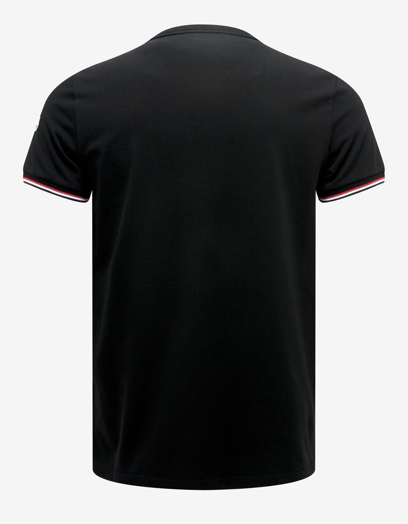 Moncler Black Tricolour Sleeve Stretch-Cotton T-Shirt