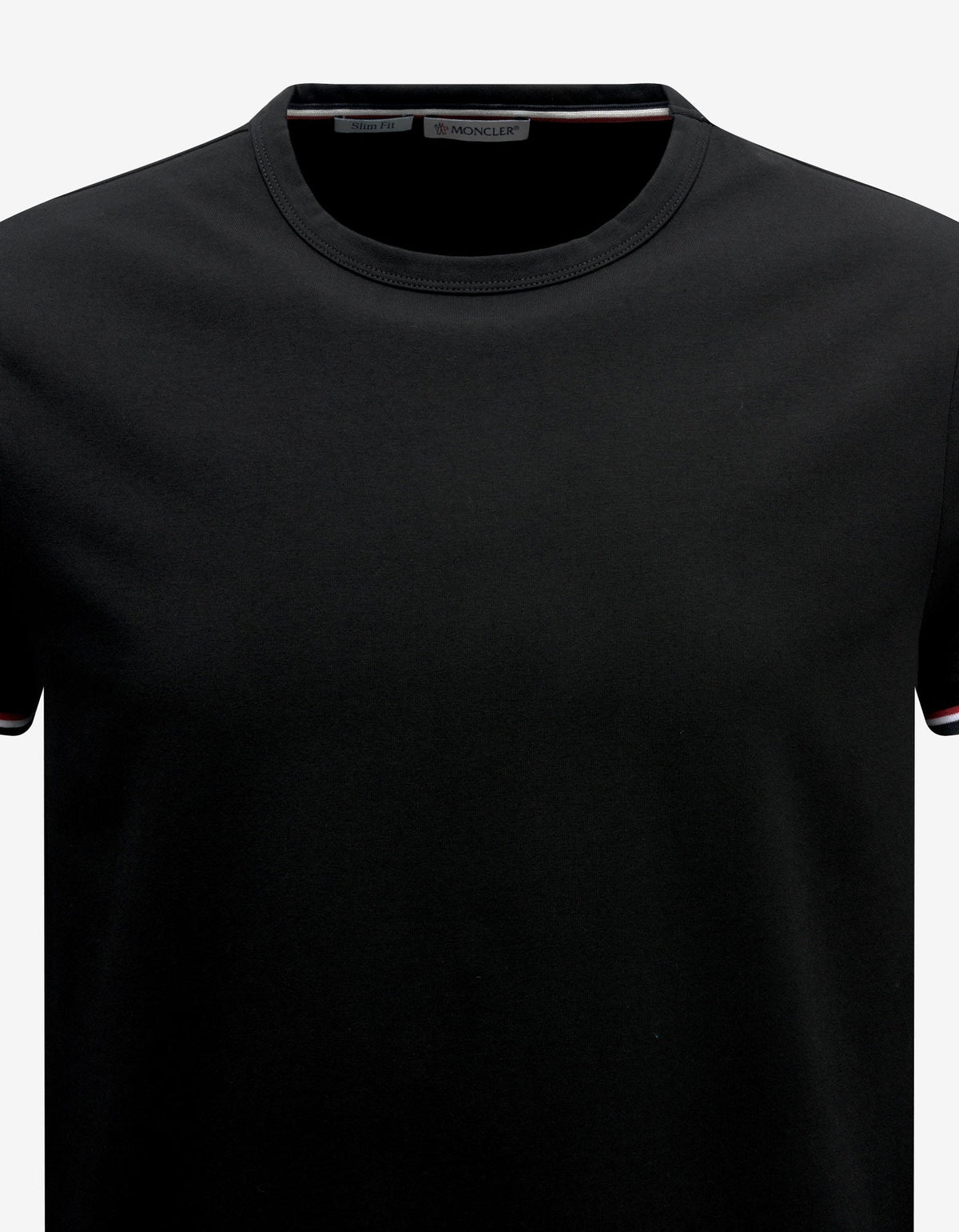 Moncler Black Tricolour Sleeve Stretch-Cotton T-Shirt