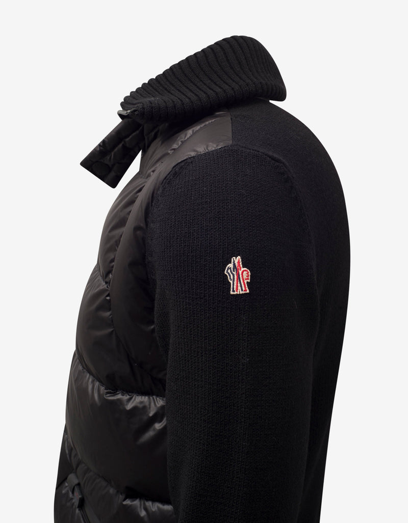 Moncler Grenoble Black Nylon Front Cardigan