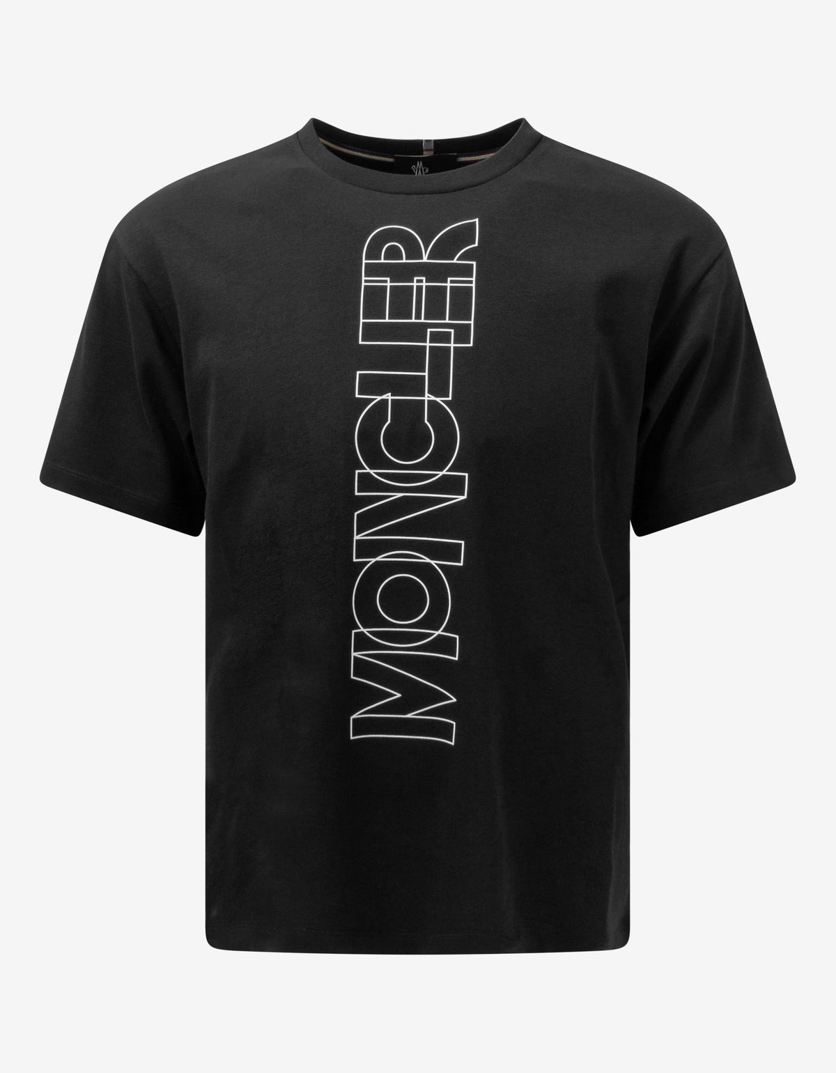 Moncler Grenoble Black Vertical Logo Print T-Shirt