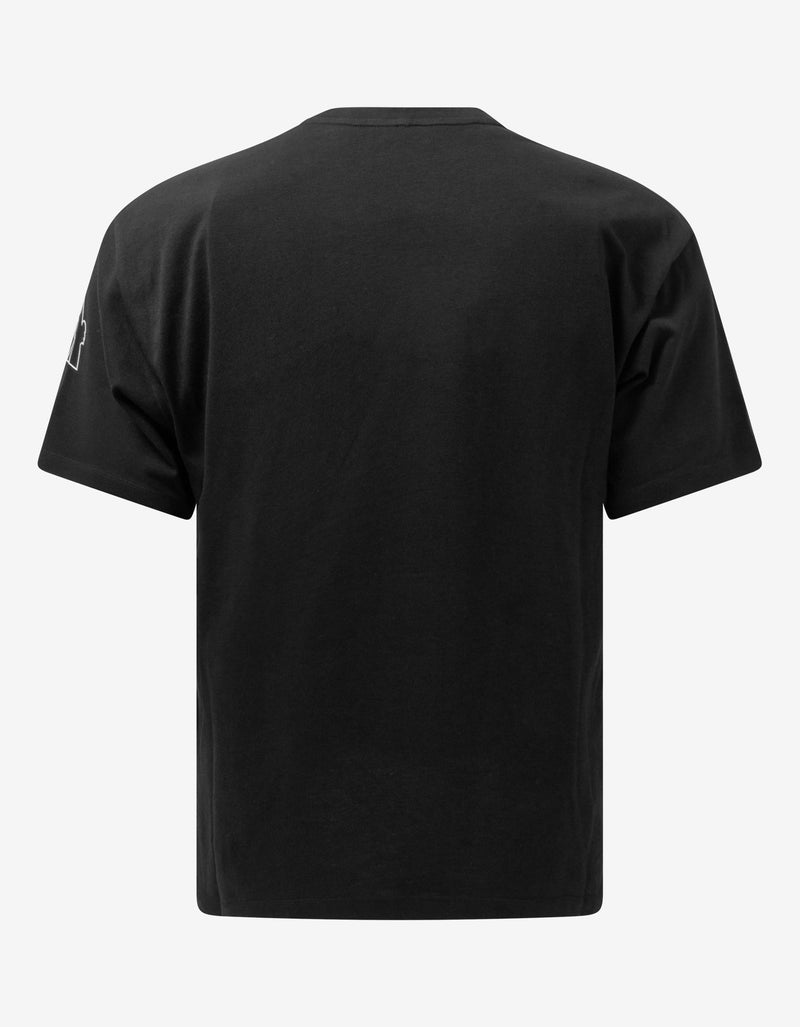 Moncler Grenoble Black Vertical Logo Print T-Shirt