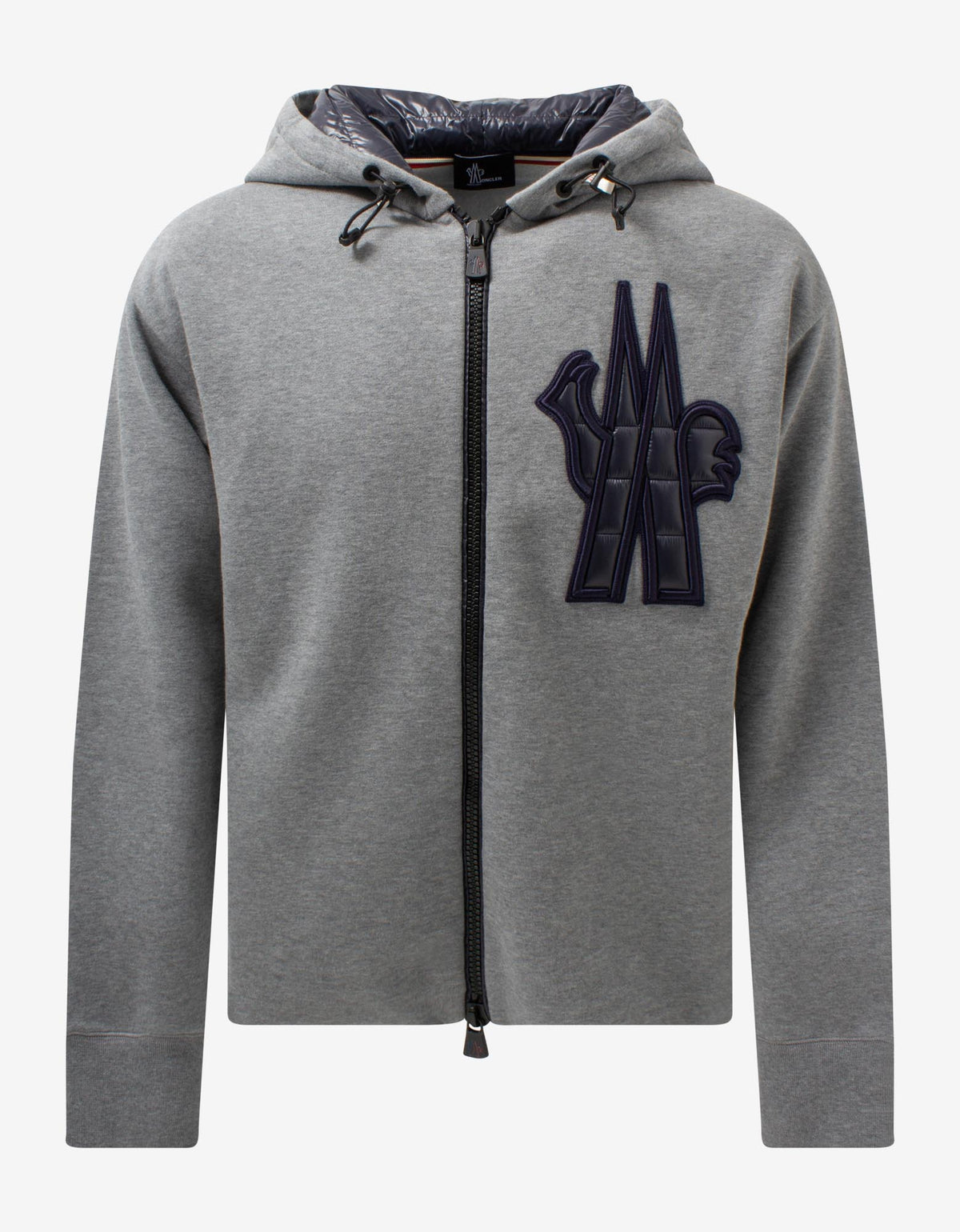 Grey Nylon Logo Hoodie