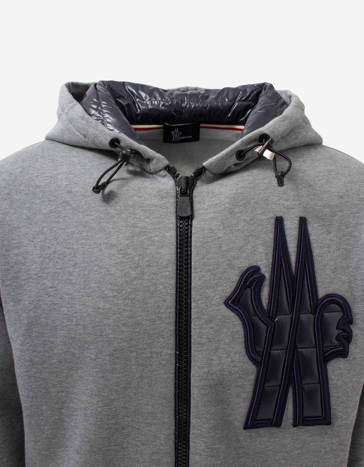 Grey Nylon Logo Hoodie