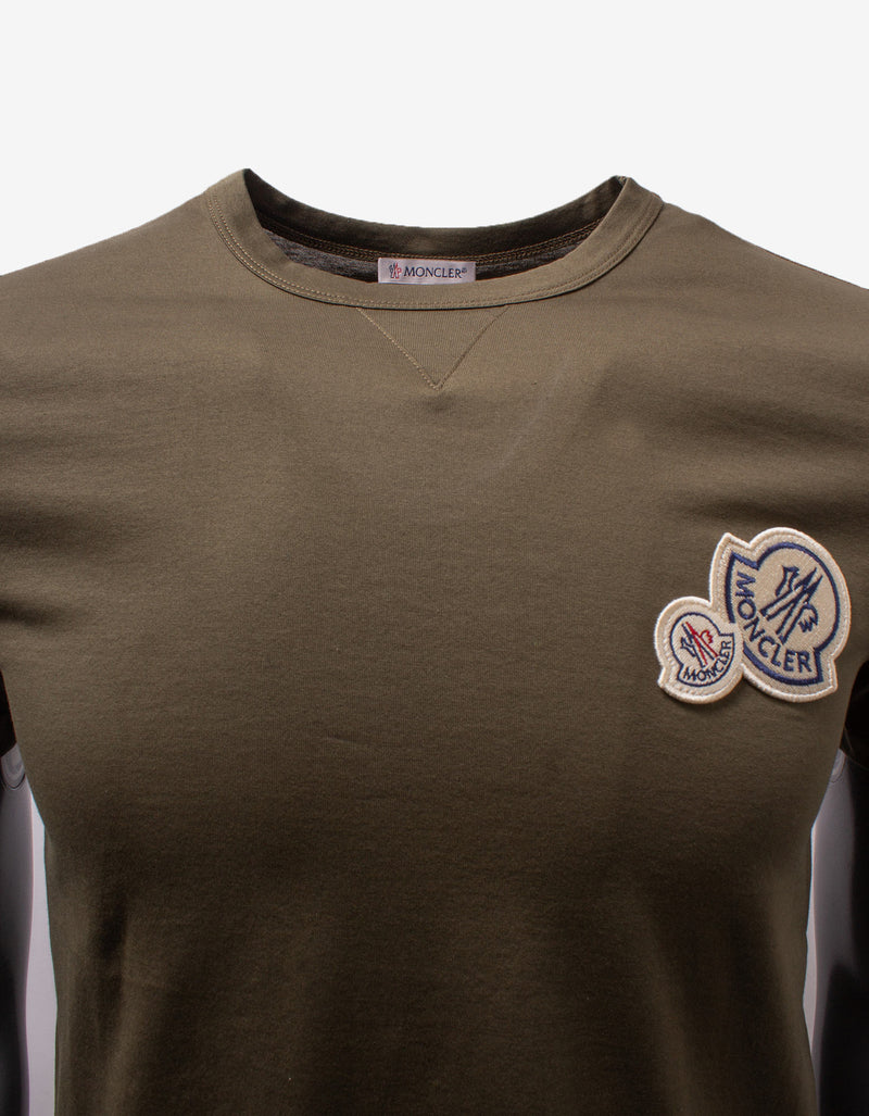 Moncler Khaki Double Logo T-Shirt