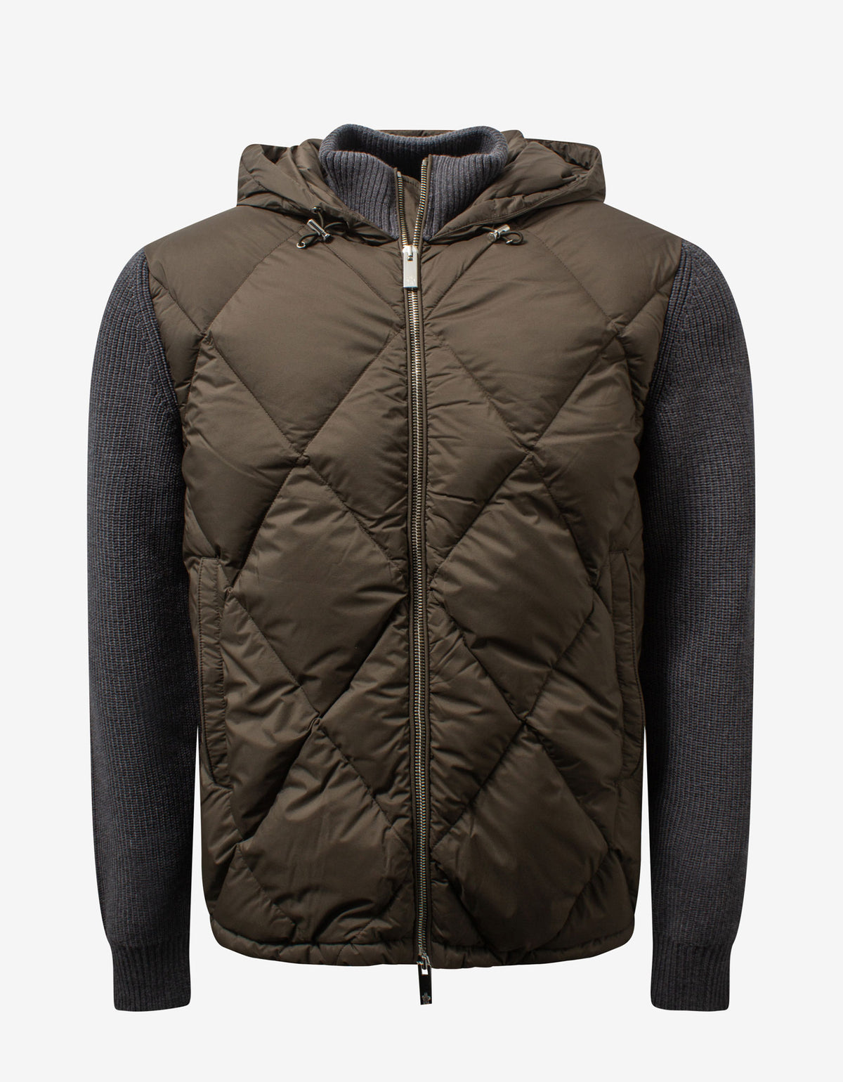 Moncler Khaki Nylon Front Cardigan