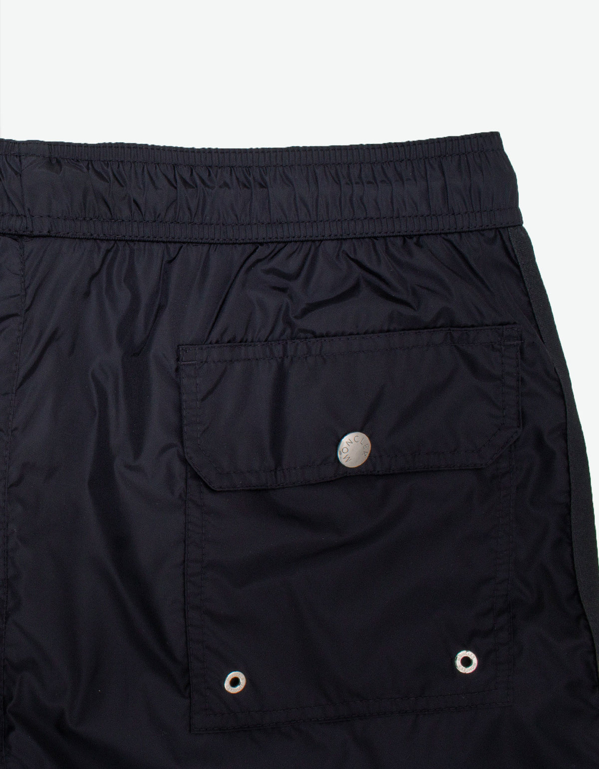 Moncler Navy Blue Logo Band Swim Shorts