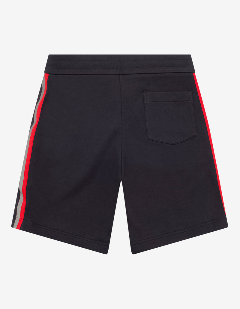 Moncler Navy Blue Tricolour Tape Sweat Shorts