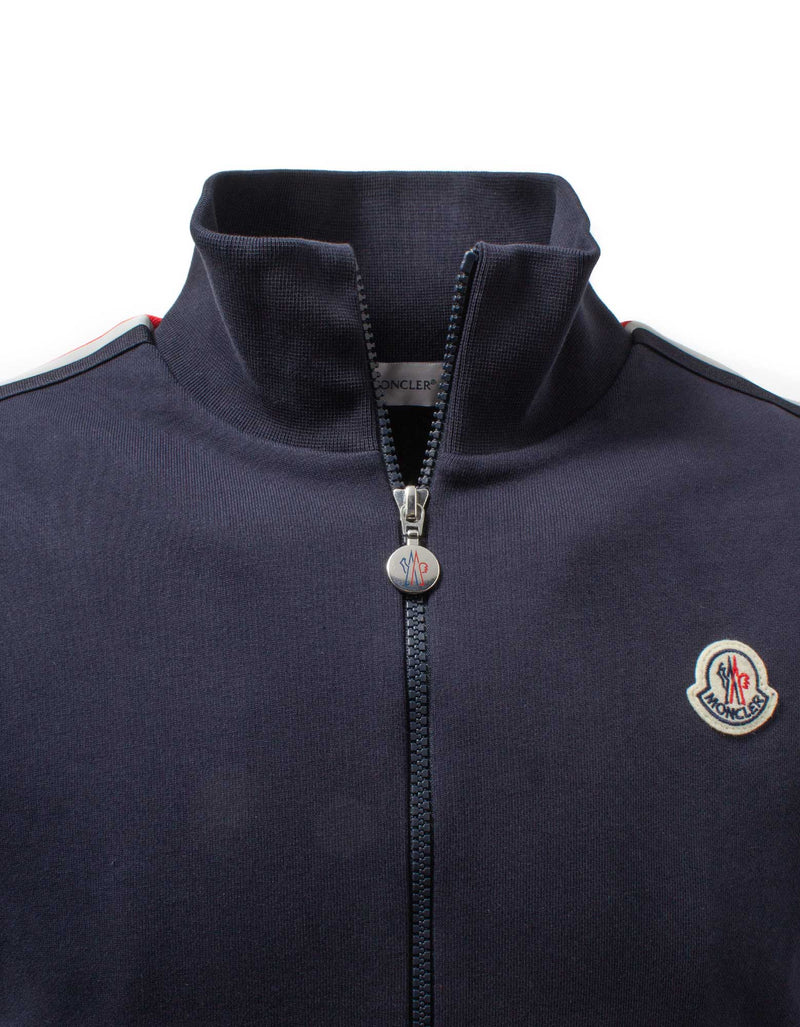 Moncler Navy Blue Tricolour Trim Track Jacket