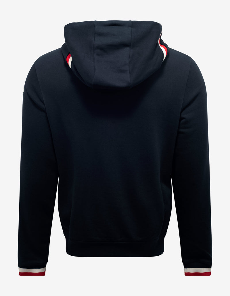 Moncler Navy Blue Tricolour Trim Hoodie