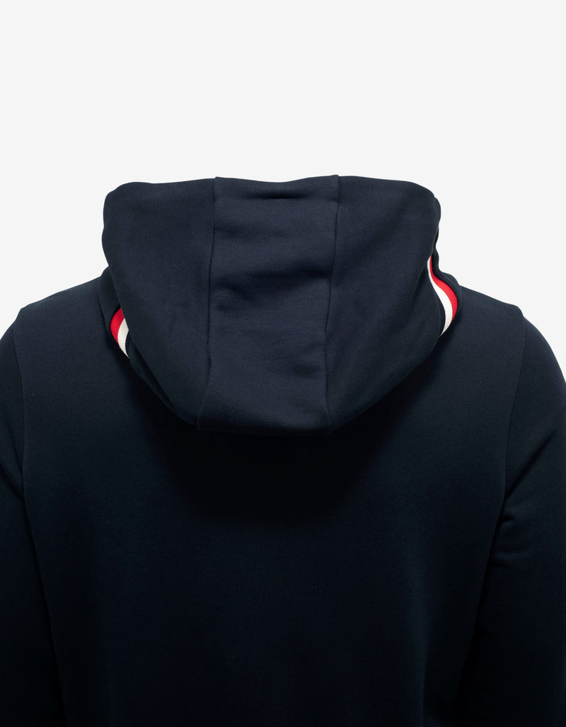 Moncler Navy Blue Tricolour Trim Hoodie