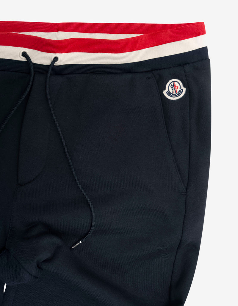 Moncler Navy Blue Tricolour Trim Sweat Pants