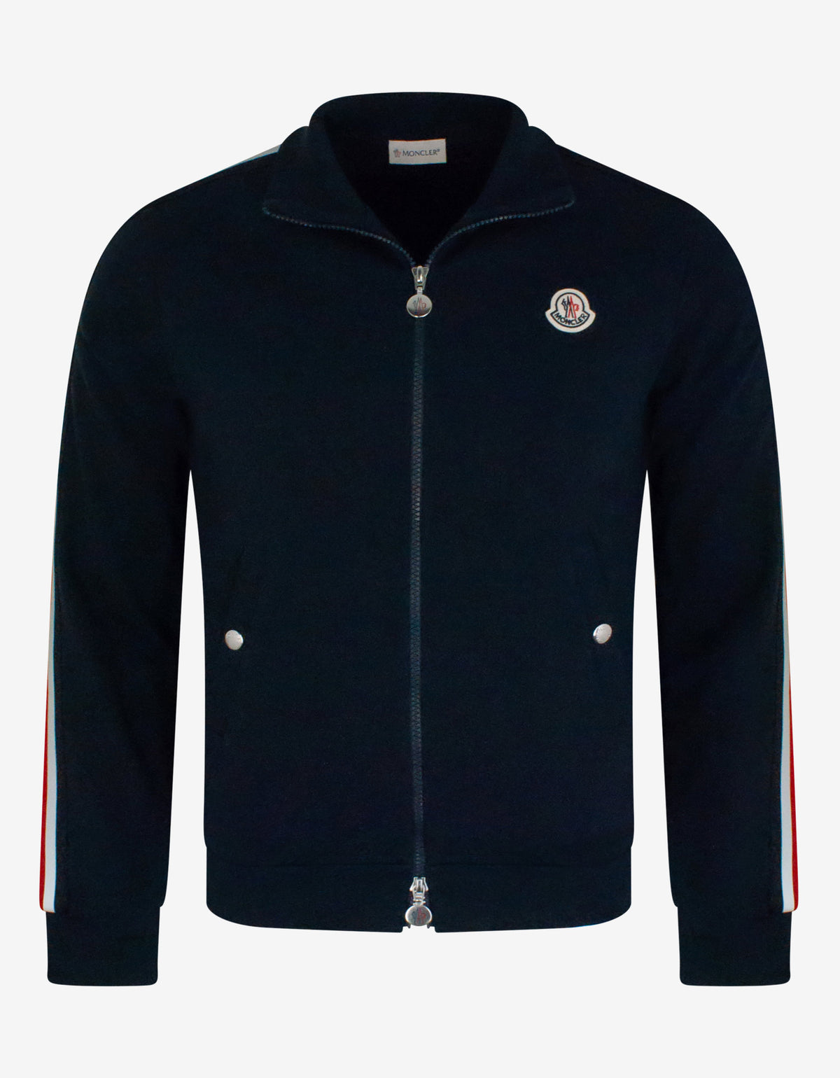 Moncler Navy Blue Tricolour Trim Track Jacket