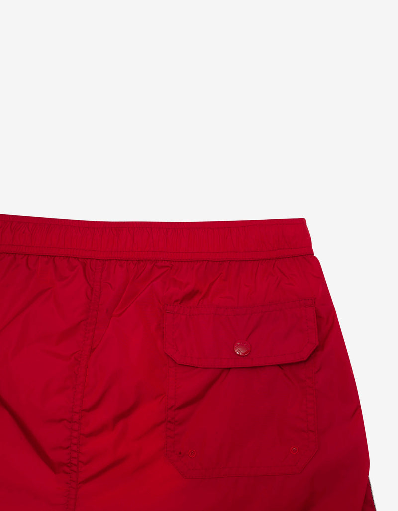 Moncler Red Tricolour Seam Swim Shorts