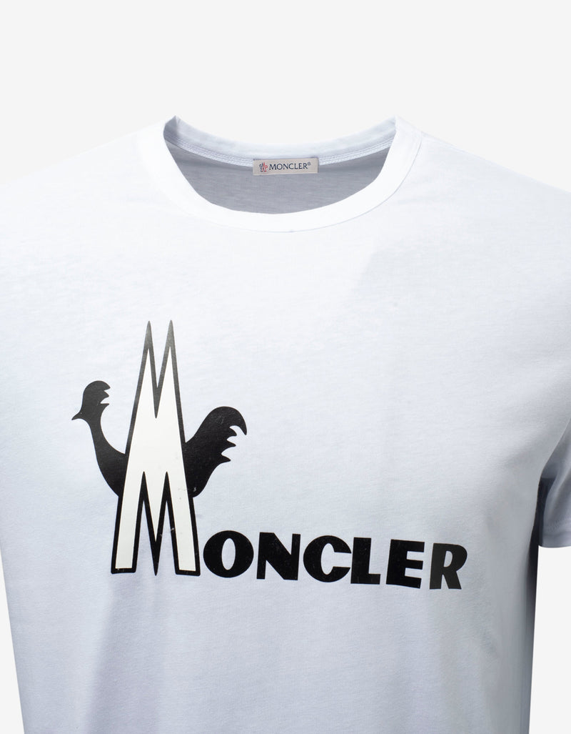 Moncler White Logo Graphic Print T-Shirt