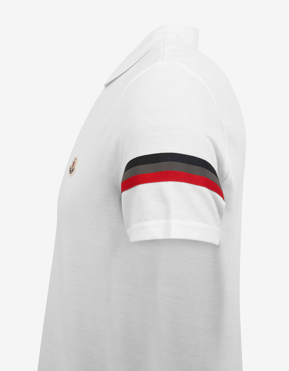 Moncler White Tricolour Sleeve Polo T-Shirt