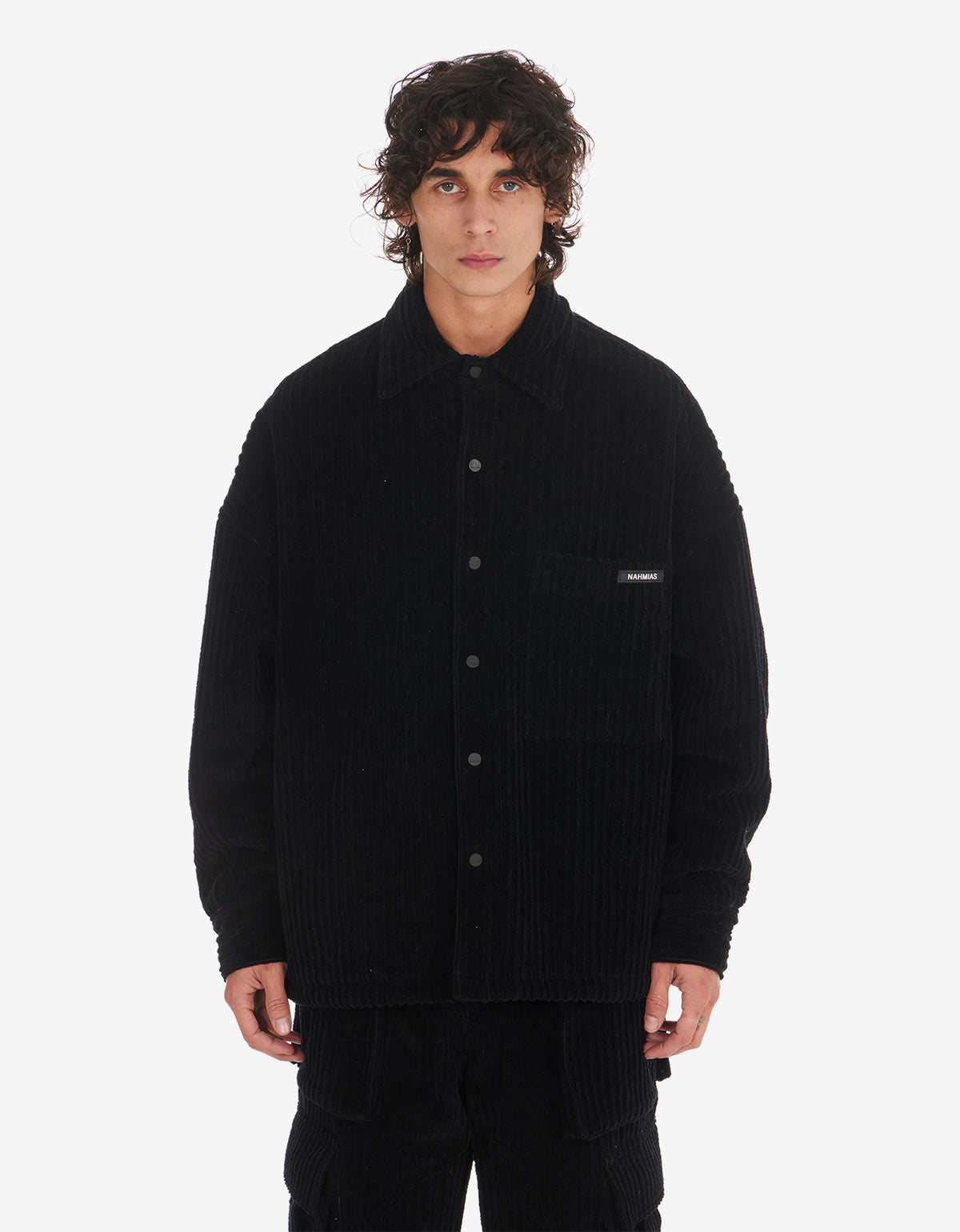 Nahmias Black Corduroy Padded Shirt